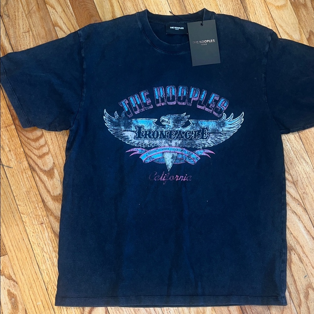 The Kooples Black Short-Sleeve 'Iron Eagle' Graphic Tee